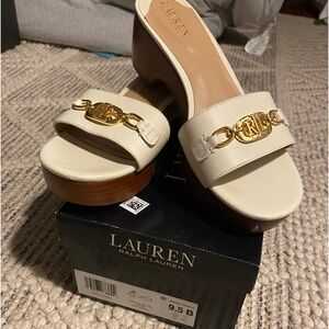 Ralph Lauren cream platform sandals 9.5